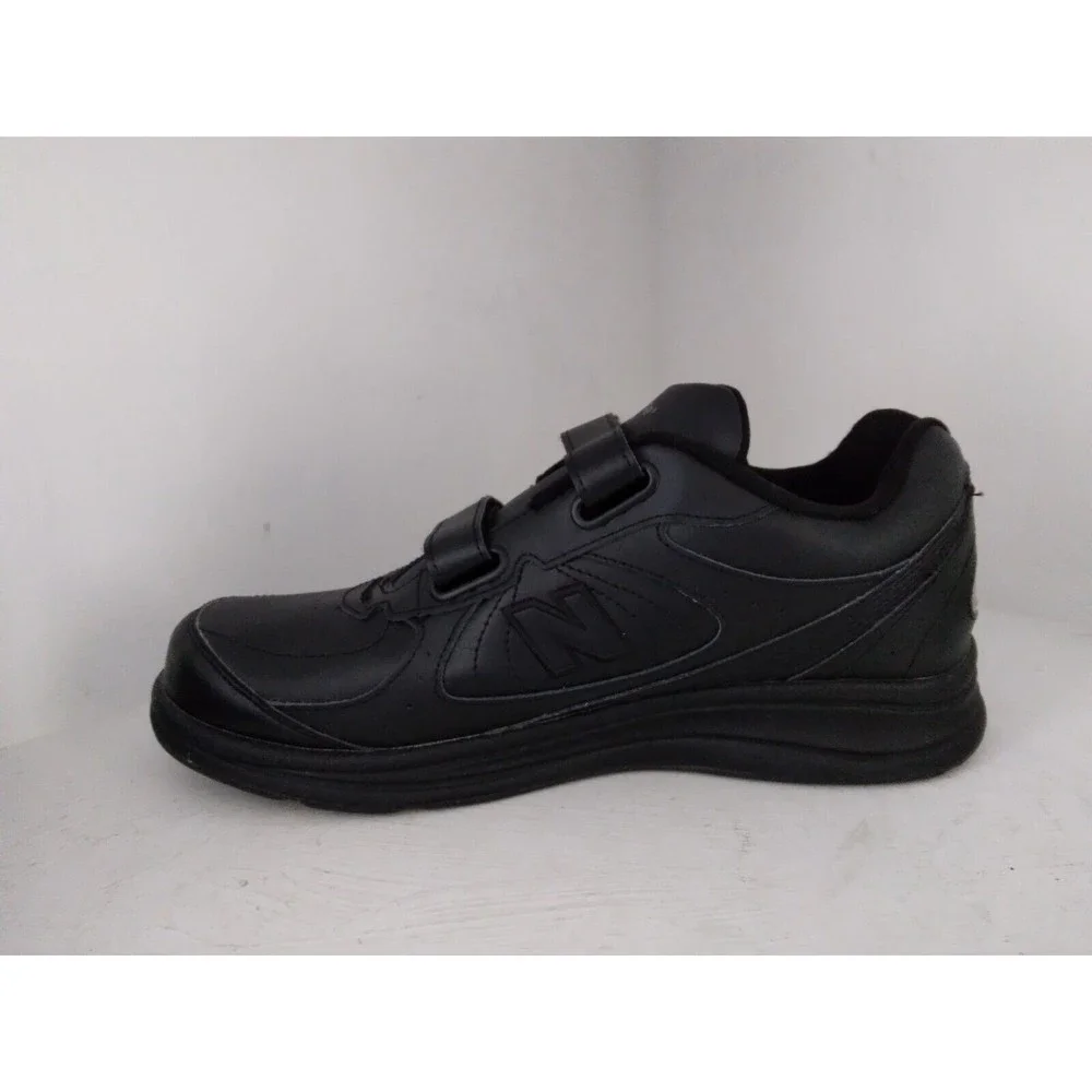 New Balance 577 Walking Shoes MW577VK Leather Hook & Loop Black Mens Size 10 D